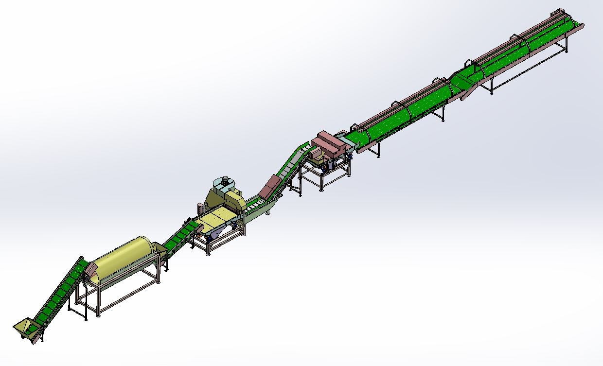 Kuru domates işleme hattının teknik çizimi